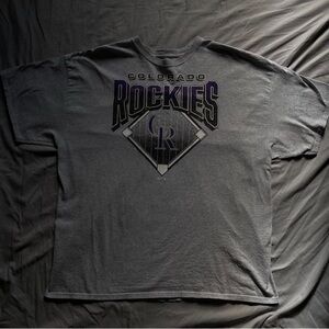 Vintage grey and purple Colorado Rockies baseball tee shirt